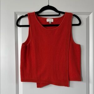 Anthropologie Red Knit Sleeveless Top